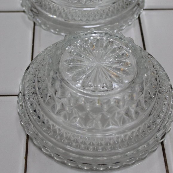 Vintage 1960's Ornate Cut Glass Bowls Condiment Serving - Picture 6 of 11